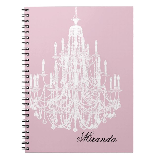 Chic Pink Chandelier Notebook (Front)