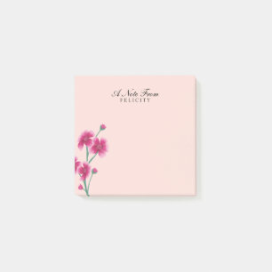 Chic Pink Cherry Blossom Florals Blush Pink Post-it Notes