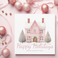 Chic Pink Christmas House Trendy New Home Address