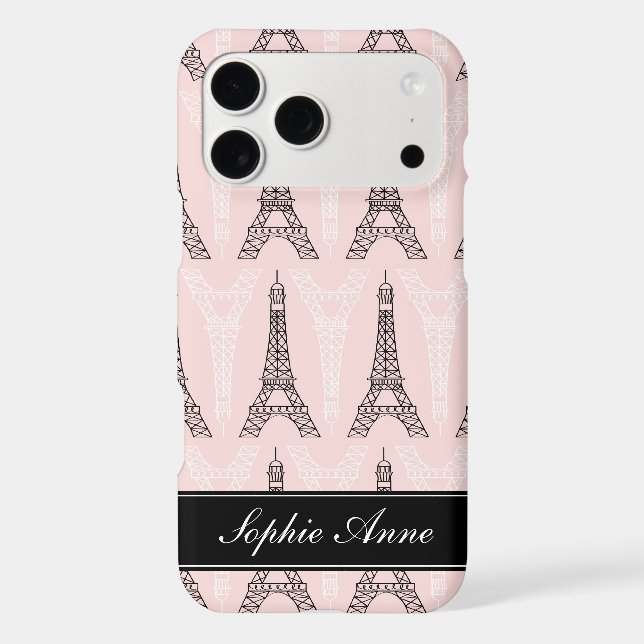 Chic Pink Eiffel Tower Pattern (Back)