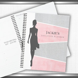 Chic Pink Female Boss Executive Daily Planner