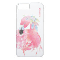 Chic Pink Flamingo Custom iPhone 7 Plus Case