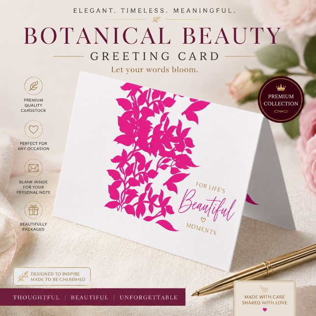 Chic Pink Floral Folded Business Card (Creator Uploaded)