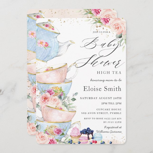 High tea sale baby shower invites