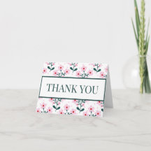 Chic Pink & Floral Personal Note Card