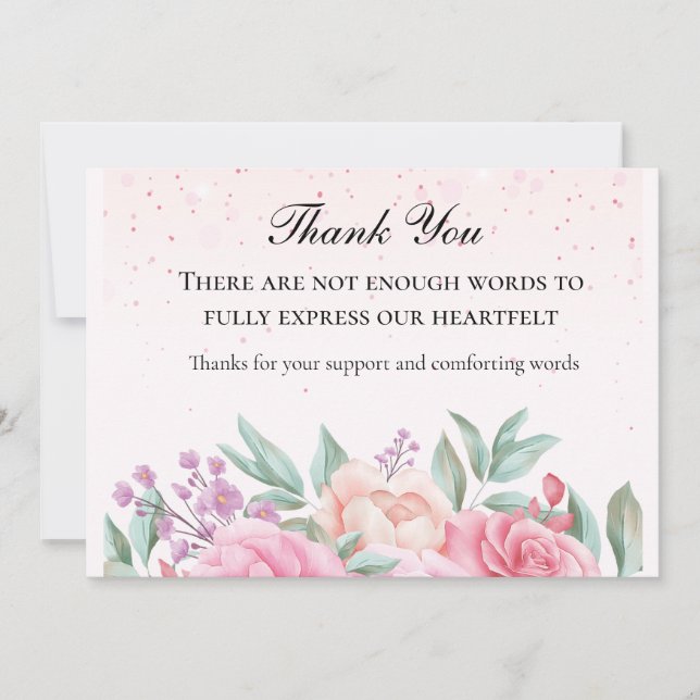 Chic Pink Floral Thank You (Front)