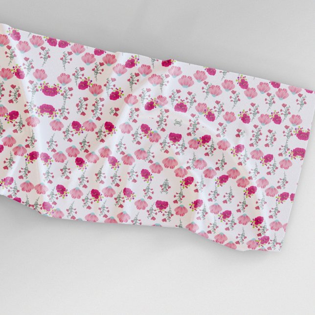 Chic Pink Flowers Pattern Beach Towel (Creator Uploaded)