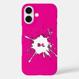 Chic Pink Fuchsia Splash iPhone 16 Case