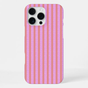 Chic Pink Geometric Stripes Geostripes iPhone 16 Pro Max Case