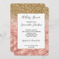 Chic Pink Glitz Zebra Print Baby Shower
