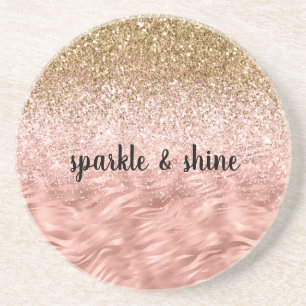 Chic Pink Glitz Zebra Print Coaster