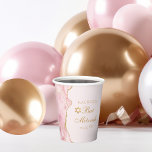 Chic Pink Gold Agate Bat Mitzvah Party Custom Paper Cups<br><div class="desc">Chic pink and gold agate decorates the side of this beautiful,  girly Bat Mitzvah party cup. Your daughter's name is written in beautiful formal script under the Star of David. Perfect feminine decor for a chic,  stylish Jewish family celebrating a girl being called to the Torah.</div>