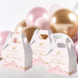 Chic Pink Gold Agate Custom Bat Mitzvah Party Favor Box<br><div class="desc">Chic pink and gold agate decorates this modern Bat Mitzvah party favour box. Your daughter's name is written in beautiful formal script under the Star of David. Pretty favour boxes for a modern Jewish family celebrating a girl being called to the Torah.</div>