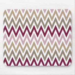 Chic Pink Gold Chevron Mouse Pad