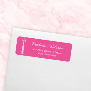 Chic Pink Grad Tassel & Bow 2025 Graduation