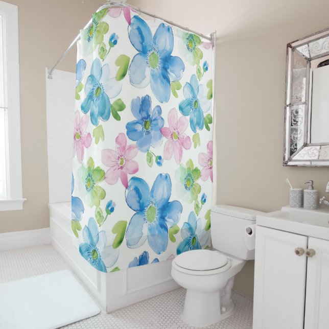 Chic Pink Green Blue Floral  (In Situ)