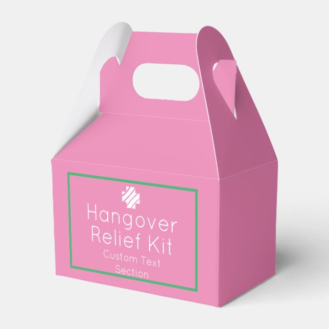Chic Pink Hangover Relief Kit Favor Box (Front Side)