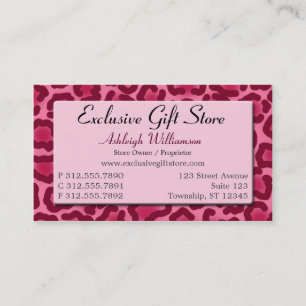 Chic Pink Leopard Print Business Cards