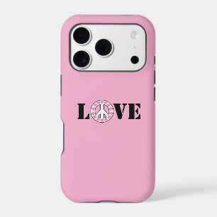 Chic Pink Love Peace Hearts