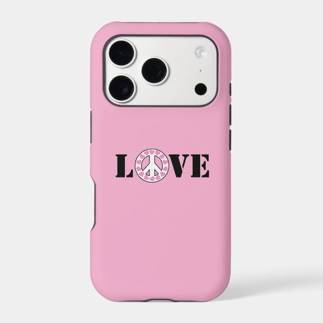 Chic Pink Love Peace Hearts (Back)