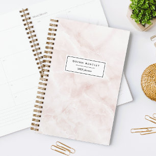 Chic Pink Marble Personalized Planner
