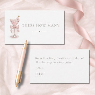 Chic Pink Martini Girl Shower Guess How Many Card