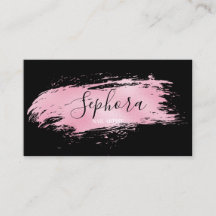Chic Pink Metallic Foil Paint Stroke