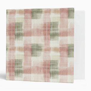 Chic Pink Mint Cream Plaid Stripes   Binder