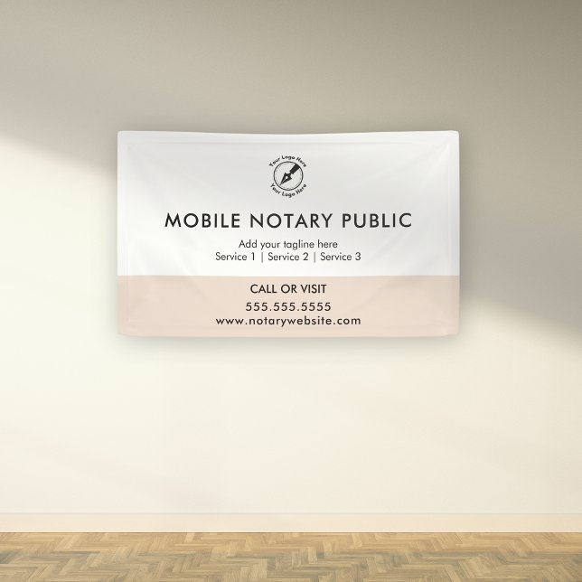 Chic Pink Mobile Notary Public Logo Website Event Banner (Creator Uploaded)
