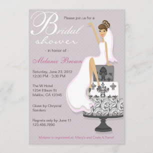Chic Pink Modern Bride Contemporary Bridal Shower Invitation
