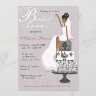 Chic Pink Modern Bride Contemporary Bridal Shower Invitation