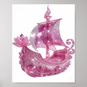 Chic Pink PINK GLITTERY SHIP Poster