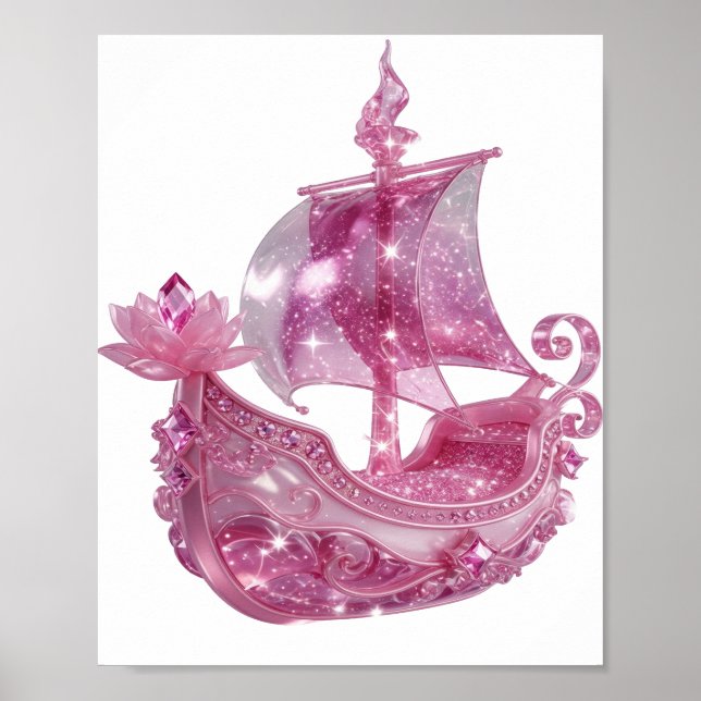 Chic Pink PINK GLITTERY SHIP Poster (Front)