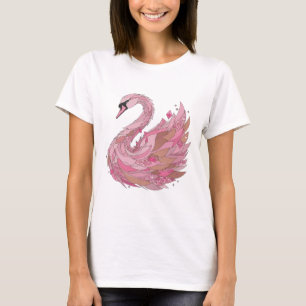 Chic Pink PINK SWAN 3D Text Art T-Shirt