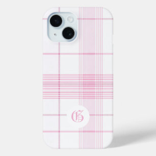 Chic Pink Plaid Customizable Phone Case