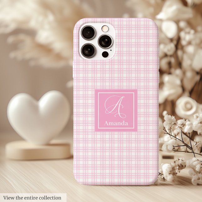 Chic Pink Plaid iPhone Case – Trendy Custom Design (Chic Pink Plaid iPhone Case – Trendy Custom Design)