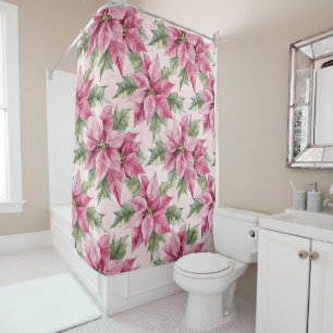 Chic Pink Poinsettia Flowers Christmas