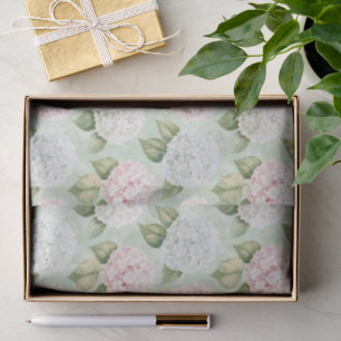 Chic Pink Romantic Blue White Floral Wedding Tissue Paper