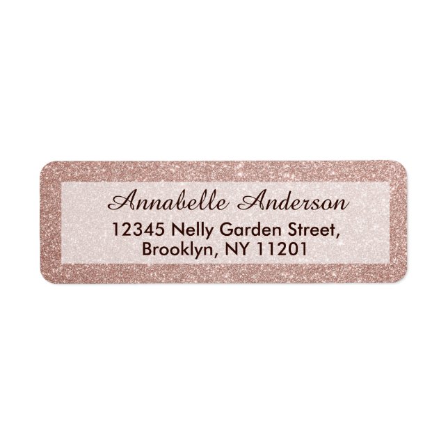 Chic Pink Rose Gold Glitter Sparkle Personalized (Front)