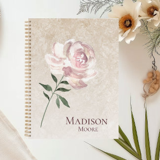 Chic Pink Rose Name Personalized Planner