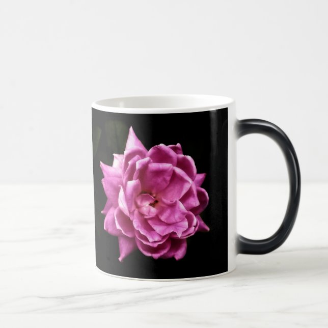 Chic Pink Rose Photo Magic Mug (Right)