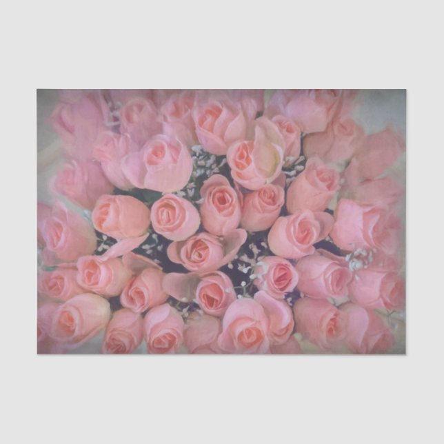Chic Pink Roses Bouquet Country Vintage Tissue Paper (Front)
