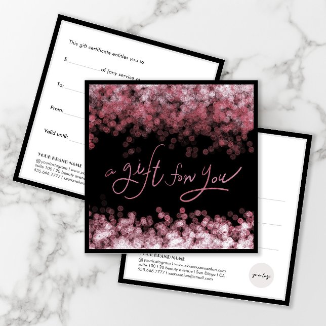 Chic Pink Sparkle Salon Business Gift Card (Creator Uploaded)