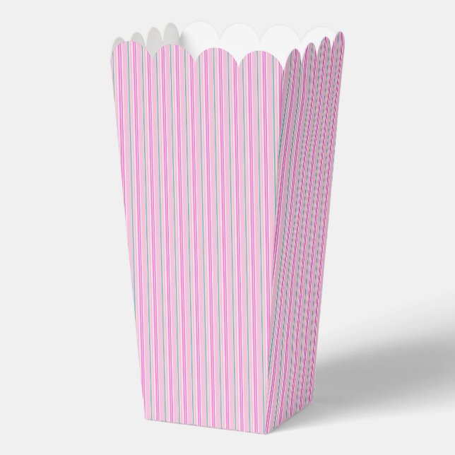 Chic Pink Striped Paper Favour Box – Stylish  (Back)