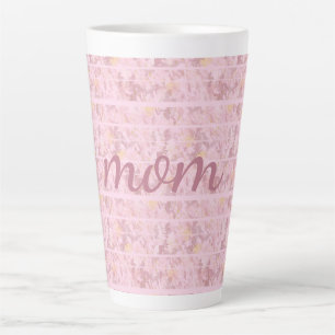 Chic Pink Stripes Monogrammed Latte Mug