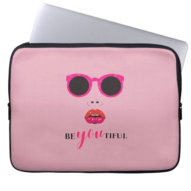 Chic pink‑tone design with grace laptop sleeve (Front)