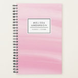 Chic Pink Watercolor Wash Modern Planner<br><div class="desc">Feminine and trendy custom planner featuring pink watercolor wash background. Personalize by adding your name or short phrase. This modern abstract planner will be perfect as a personalized gift. Matching items are available.</div>
