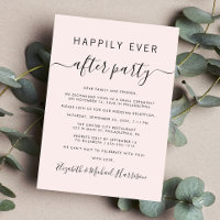 Chic Pink Wedding Reception Invitation