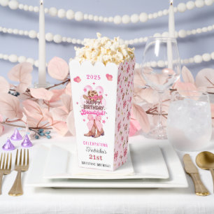 Chic Pink Western Cowgirl Happy Birthday Beautiful Favor Box
