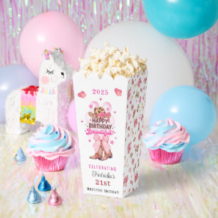 Chic Pink Western Cowgirl Happy Birthday Beautiful Favor Box